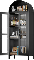 72.83'' Tall Metal Arched Bookcase - Image 5