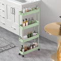 SPACELEAD Slim Storage Cart 4 Tier, Bathroom Organizer Rolling Utility by Home