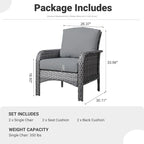 ovios 2-Piece Patio Furniture Set, Outdoor Wicker Sofa - Image 8