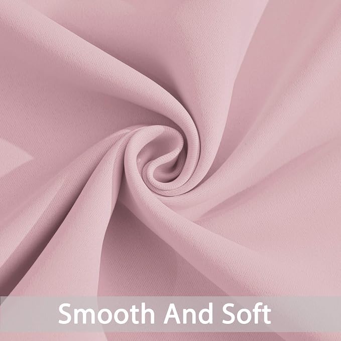 Yakamok Pink Room Darkening Curtains 84 inch Sliding Door Drapes | 1 Extra-wide - Image 4