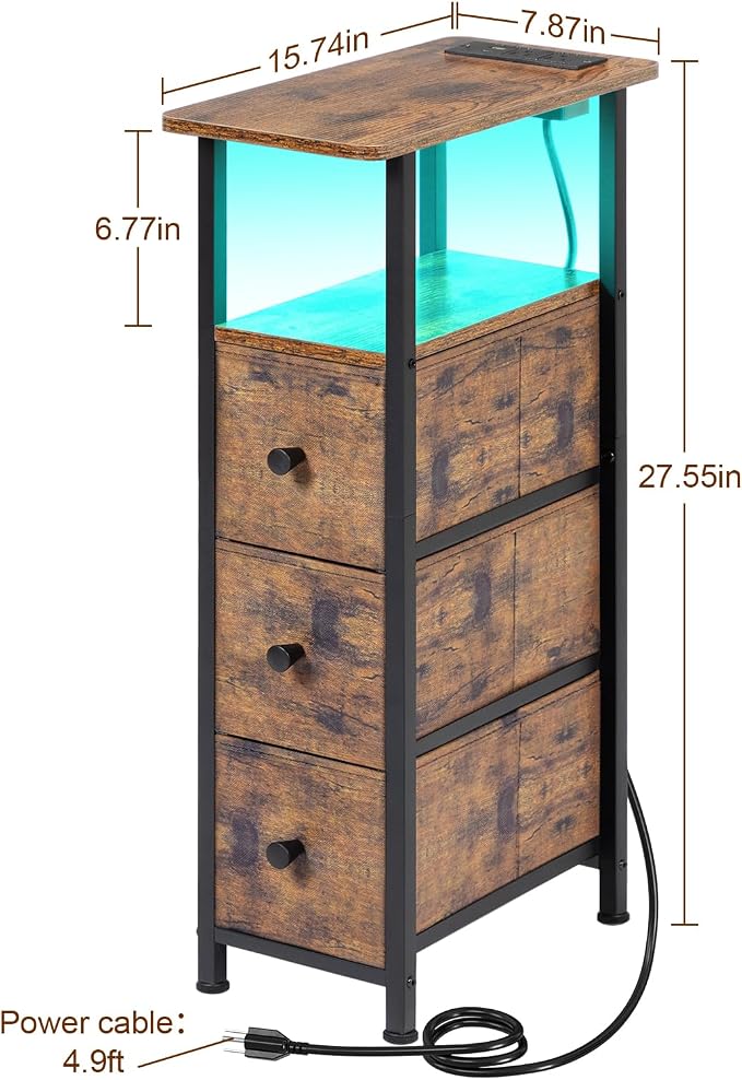 LOAKEKEL Narrow End Table Living Room - Image 3