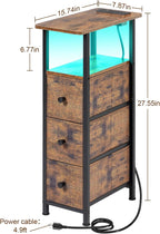 LOAKEKEL Narrow End Tables Living Room Set of 2 - Image 3