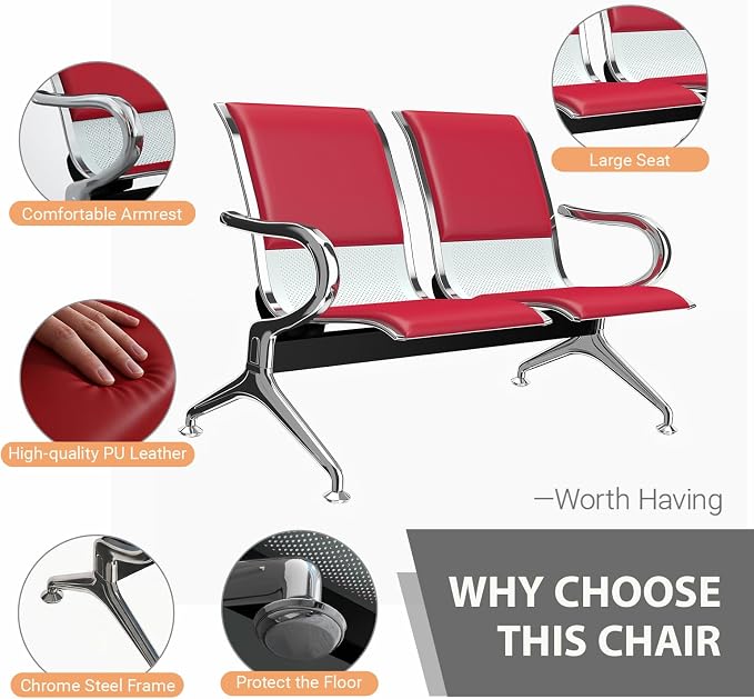 Kinfant 4-Seat Waiting Room Chairs - Image 4