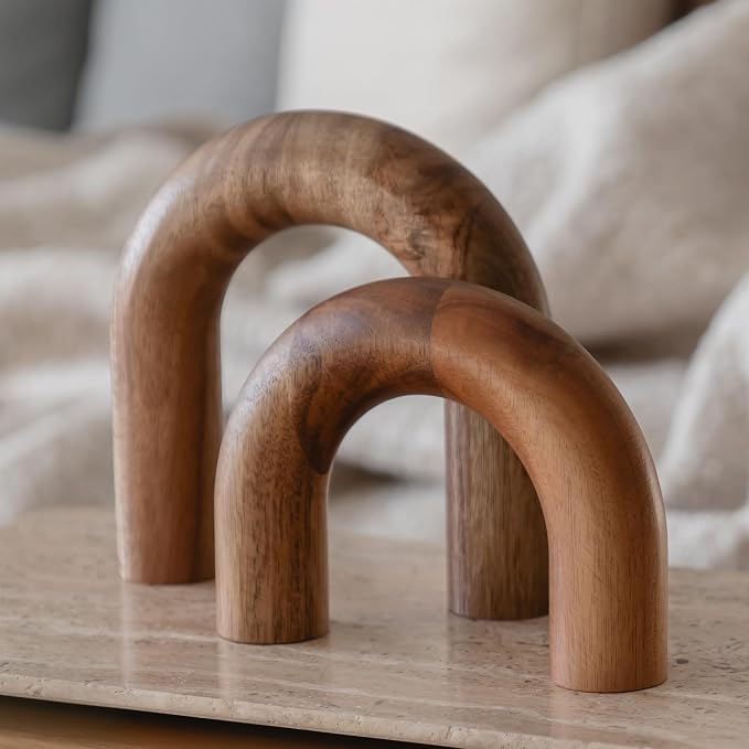 PEAKOLY Wood Arch Bookshelf Decor by Peakoly
