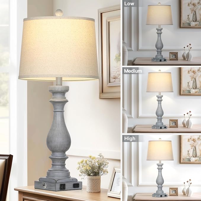 Cinkeda 29" Tall Farmhouse Table Lamp - Image 4