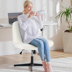 OLIXIS Criss Cross Chairs Legged Armless No Wheels Wide Seat Height Adjustable - Image 8