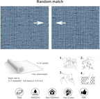 Blue Grasscloth Peel and Stick Wallpaper Textured Linen Adhesive Contact Paper - Image 4