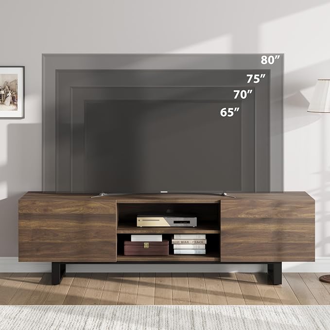 GarveeHome Industrial TV Stand for 80 in, Modern Entertainment Center - Image 4