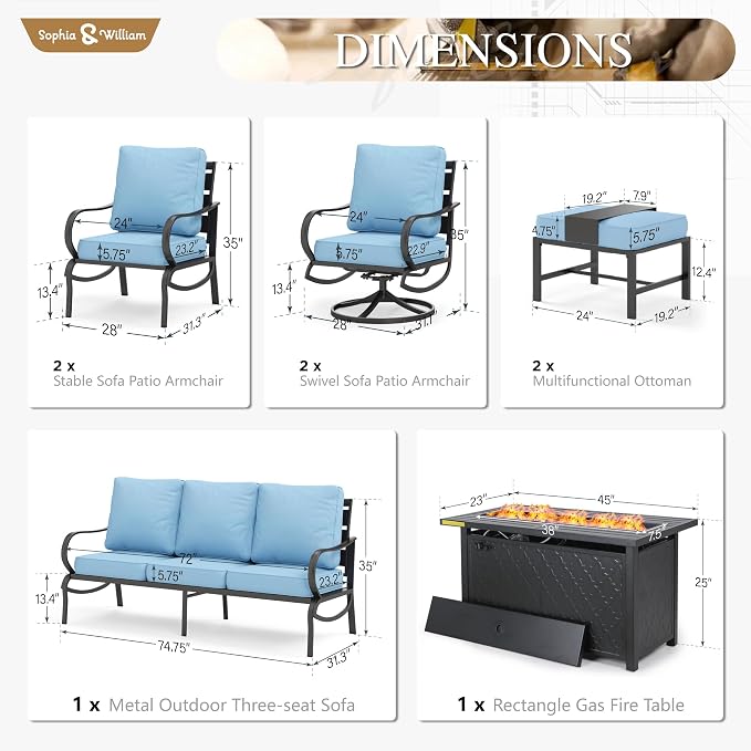 Sophia & William Patio Furniture Sets - Image 6