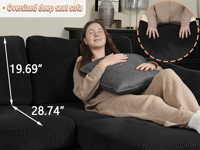 EASE MOOSE Large Sectional Modular Sofa, LOversized U Shape Sectional Couch - Image 6