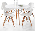 5-Piece Round Dining Table Set, Small 35.5" Kitchen Table Chairs Set of 4 Space by LECAFURHL