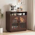 Sideboard Buffet Cabinet with Storage, 31.5" Coffee Bar Cabinet with LED Lights by SOLACEFURNITURE