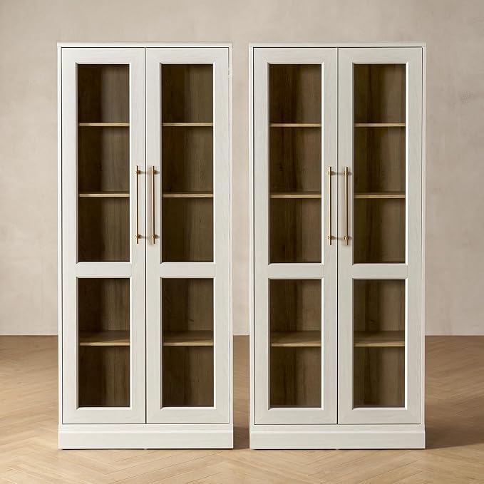 mopio Blake Tall Display Cabinet, Kitchen Buffet Pantry Cupboard, Trophy by MopioInc