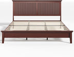 Lifezone King Bed Frame with Headboard, Solid Wood Bed Frame King Size with - Image 14