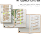4NM Extra Wide 5 Tiers No Assembly Book Shelves, 51.2" H Folding Bookshelf - Image 6