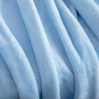 Light Blue Fleece Plush Throw Blanket 90"x90"for Couch Fuzzy Cozy Flannel | - Image 4