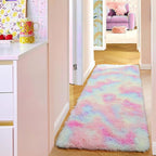 Rainbow Runner Rugs for Girls Bedroom Plush Fluffy Hallway Rug 2x6 Ft | Kawaii - Image 7