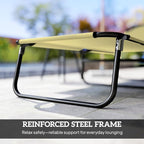Outsunny Folding Chaise Lounge Pool Chairs, Outdoor Sun Tanning Chairs - Image 6