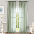 Sage Green Sheer Curtains 108 Inches Long by OWENIE