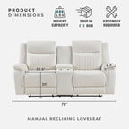 Lexicon Manual Double Reclining Loveseat, Polished Microfiber Manual Wall - Image 5