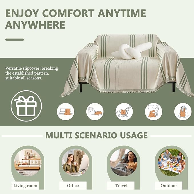 DREAMINGO Chenille Armchair Cover Jacquard Sofa Covers Washable Furniture - Image 3