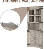 GarveeHome Tall Corner Cabinet, Farmhouse Corner Storage Cabinet - Image 8