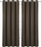 Blackout Curtains 66 x 95 inch/Chocolate Brown Curtains Set of 2 Panels/Thermal - Image 2