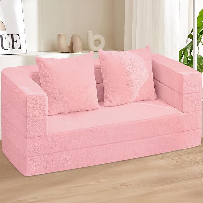 Futon Sofa Bed with Pillow, 3-in-1 Sleeper Sofa Bed with Removable Cover - Image 2