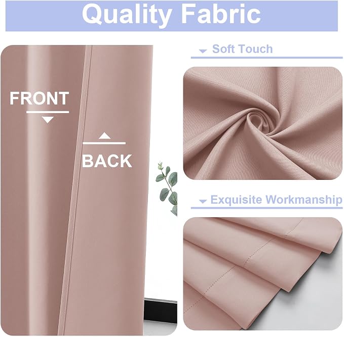Simplebrand Ava Blush Blackout Curtains - Image 3
