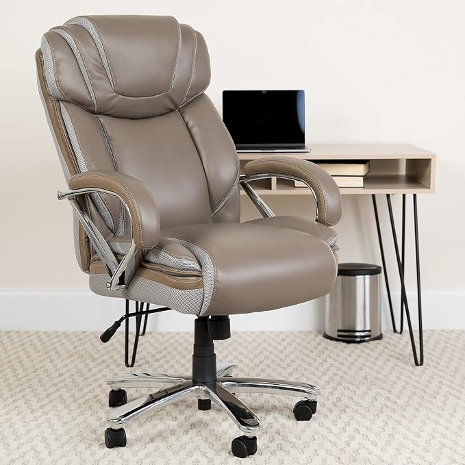 Flash Furniture HERCULES Series Big & Tall 500 lb. Rated Taupe LeatherSoft - Image 2