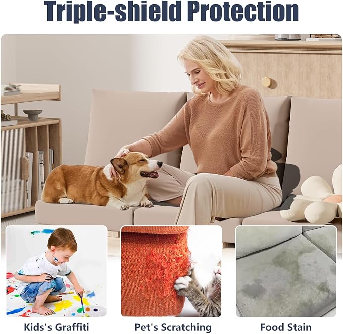 8Pcs Outdoor Cushion Covers, Stretch Patio Furniture Couch Chair Slipcovers | - Image 7