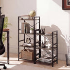 Tangkula 3-Tier Industrial Bookshelf, 16.5" Width Wooden Open Bookcase - Image 5