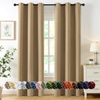 MIULEE Blackout Curtains for Bedroom 2 Panels 40 x 84 Inch Long Taupe Brown | by MIULEE