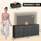 WLIVE 63''W Dresser for Bedroom, 75 inch TV, Wide Chest of Drawers - Image 3