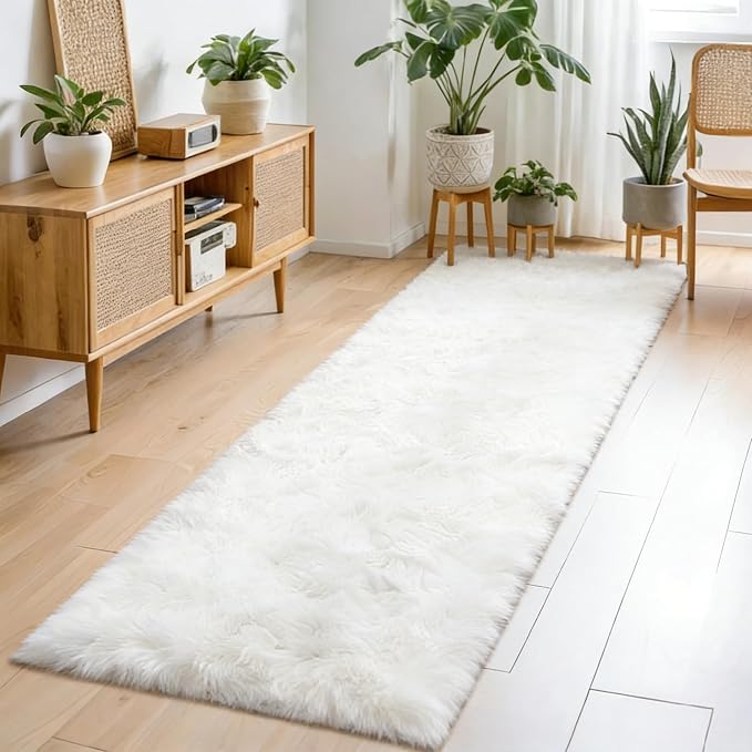 2x4 Non-Slip Shaggy Runner Rug, Ultra Soft Fluffy Plush Modern Indoor Area Rug - Image 5