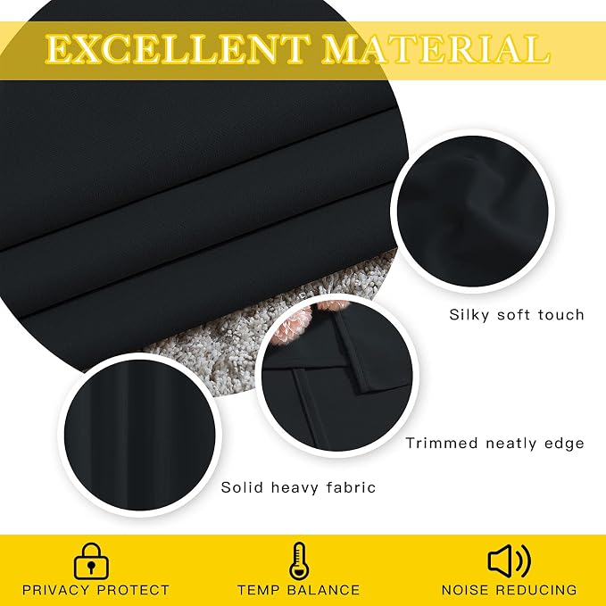 NICETOWN Black Out Curtain for Sliding Glass Door, Grommet Thermal Insulated - Image 5