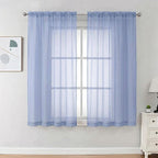 Sheer Curtains 63 inch Length 2 Panels Set by OVZME