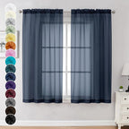 Chyhomenyc Sheer Curtains 63 Inch Length 2 Panels, Soft Airy, Rod Pocket by Chyhomenyc