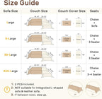 2 Pieces Sectional Couch Covers L Shaped Cover XXL Dark Gray | Thick Washable - Image 2