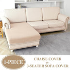 LA MEACK Couch Cushion Cover Chaise Lounge Cover Washable Separate Seat Chaise - Image 2