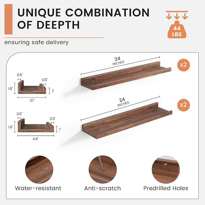 FLYJOE Floating Picture Ledge Shelves - Image 3