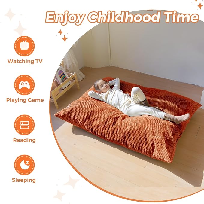 MAXYOYO 3 in 1 Kids Bean Bag Chair Couch, Convertible Chair Folds from Bean Bag - Image 7