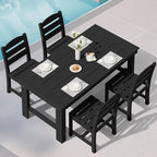 SERWALL Outdoor Dining Table Set, 67‘’ HDPE Patio Dining Set by SERWALL