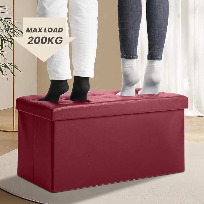 COSYLAND Ottoman Bench with Storage 30x15x15 inches White Ottoman - Image 6
