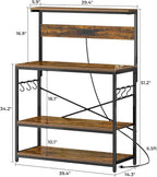 SUPERJARE Bakers Rack with Power Outlets, Microwave Stand, 39.4 X 14.3 Inch - Image 7