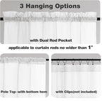 Chyhomenyc White Sheer Curtains 63 Inch Length 2 Panels | Light Filtering - Image 2