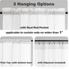 Chyhomenyc White Sheer Curtains 96 inches Long 2 Panels Set | Light Filtering - Image 3