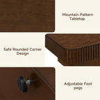 Lift Top Coffee Table for Living Room, Rectangle Handmade Solid Wood Strips - Image 4