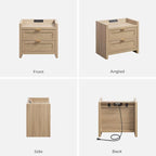 SICOTAS Rattan Nightstand Bedside Table - Image 8