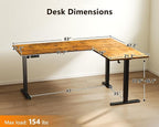 Casaottima 63 Inch Reversible L Shaped Electric Standing Desk, Ergonomic Height - Image 3